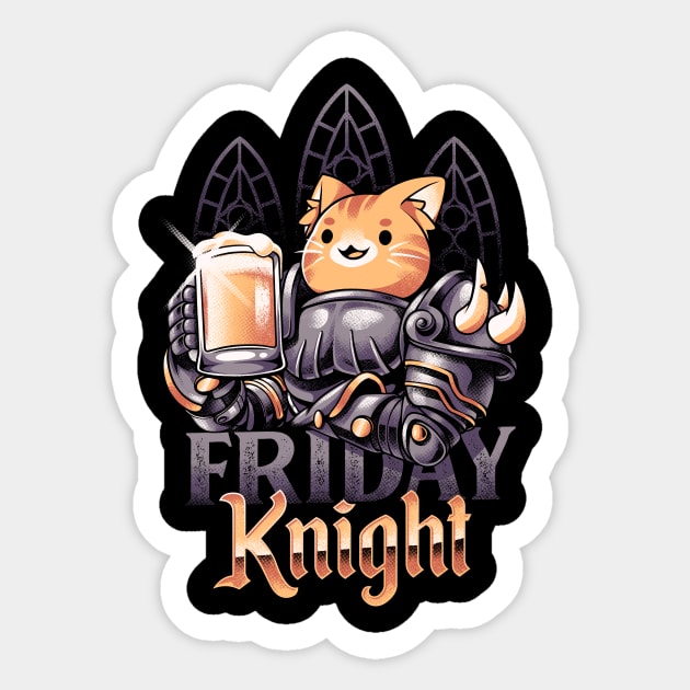 Friday Knight Sticker by Ilustrata